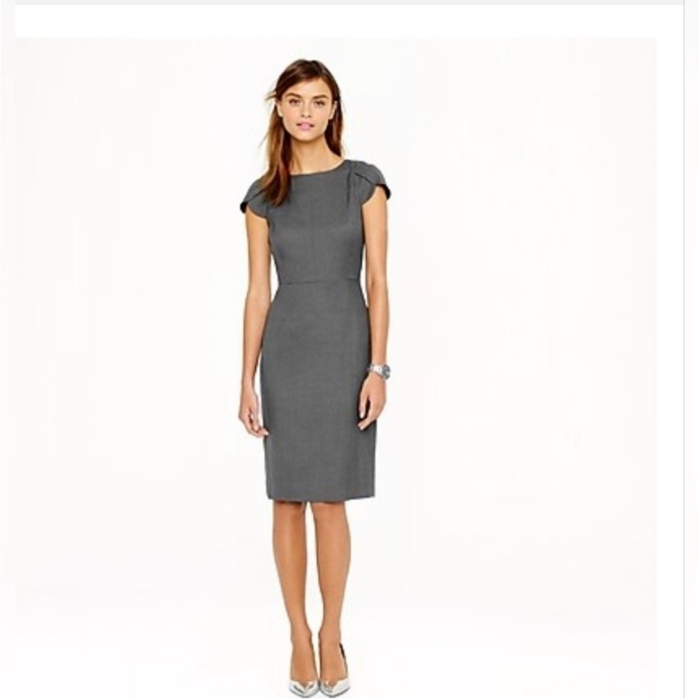J. Crew Petal Cap Sleeve Wool Sheath Dress